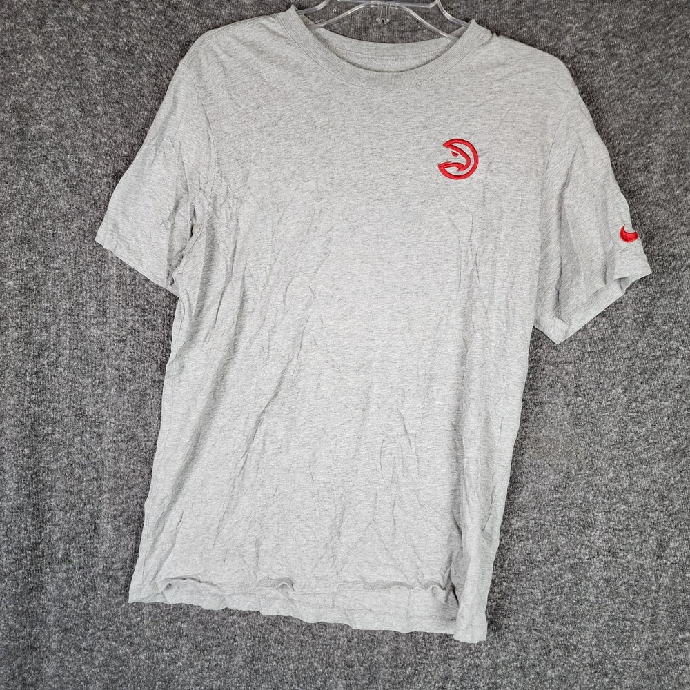 Atlanta Hawks Nike T-Shirt Mens L Gray NBA Basketball Graphic Tee EUC
